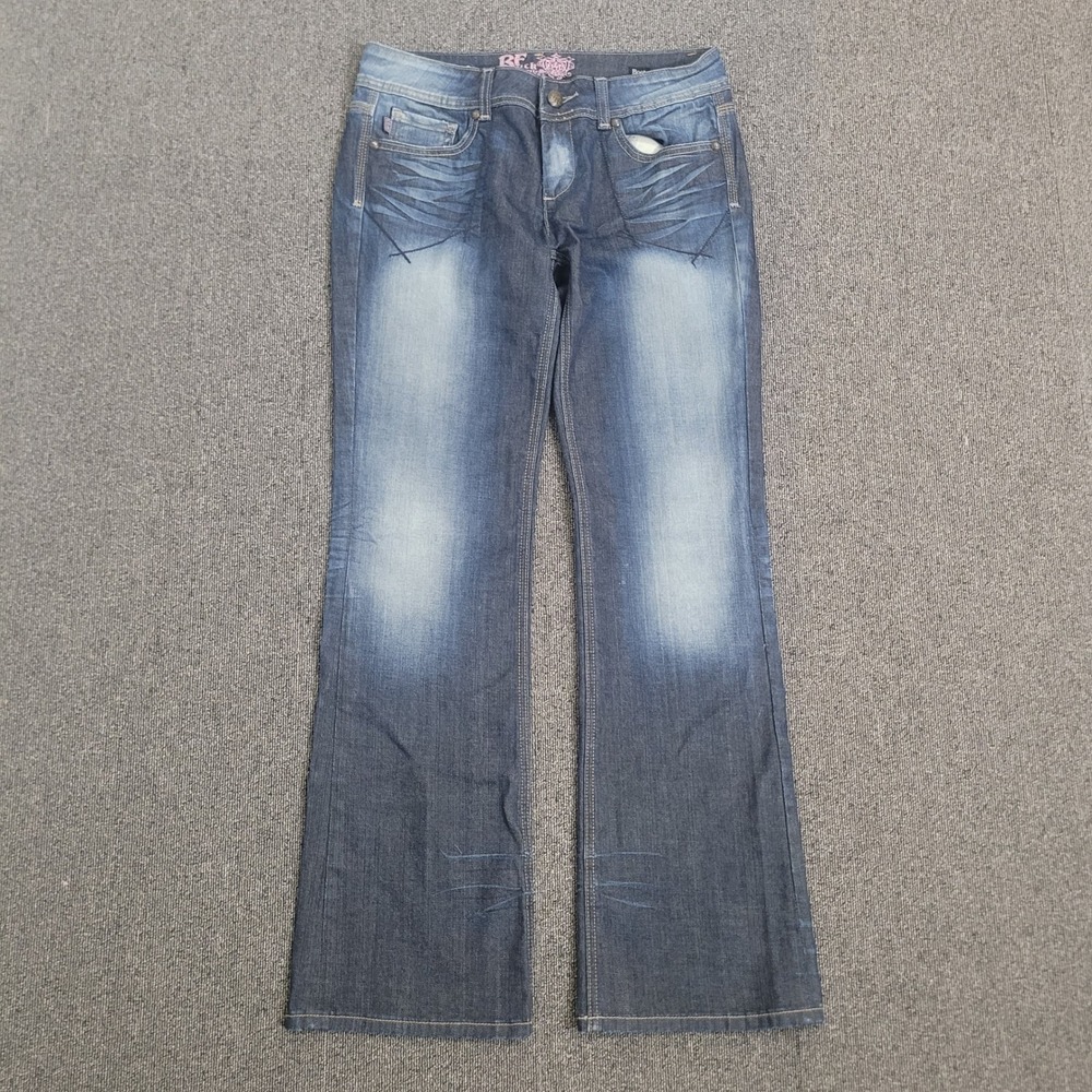 Rock & Republic for Express 12 Bootcut Jeans Womens Dark Wash Faded Whiskered